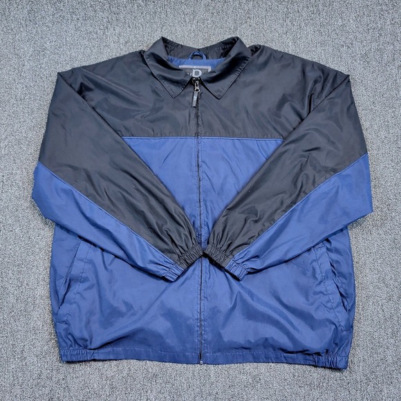 Weatherproof Vintage Windbreaker XXL Mens Navy Grey Colorblock Full Zip Jacket — photo 2
